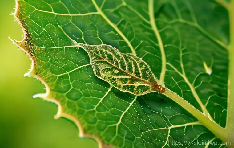 홈가드닝에서의 피드백 활용하기 - **Prompt 1: Ailing Plant Leaves Under Scrutiny**
"A macro shot of a vibrant green tomato plant l...